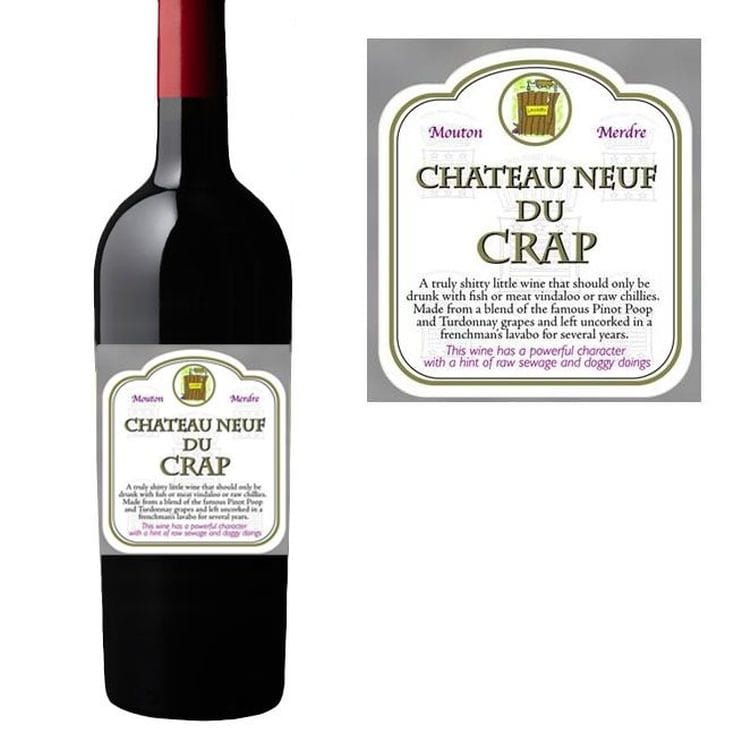 congratulation jokes wedding Bottle  Wine Novelty Du Crap Neuf   Labels Chateau FMAG