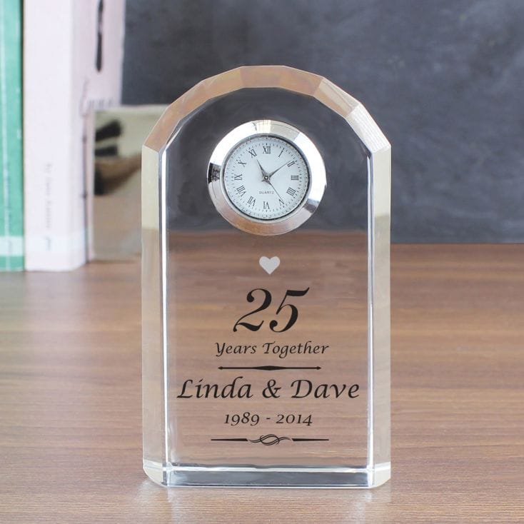 Personalised Silver Wedding  Anniversary  Clock Find Me A Gift 