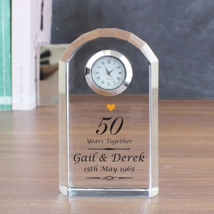 50th Anniversary Gift | Personalised Glass Clock | Find Me ...